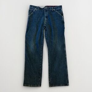 Wrangler Carpenter Jeans Mens Size 34x30 Denim Utility Work Pants Blue Dark Wash